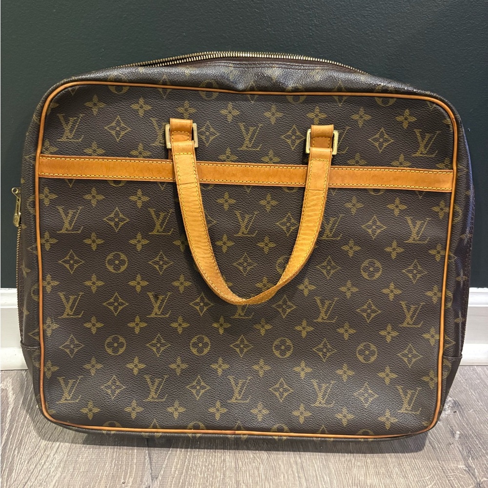 Luxury Brown Monogram Brief Case Bag